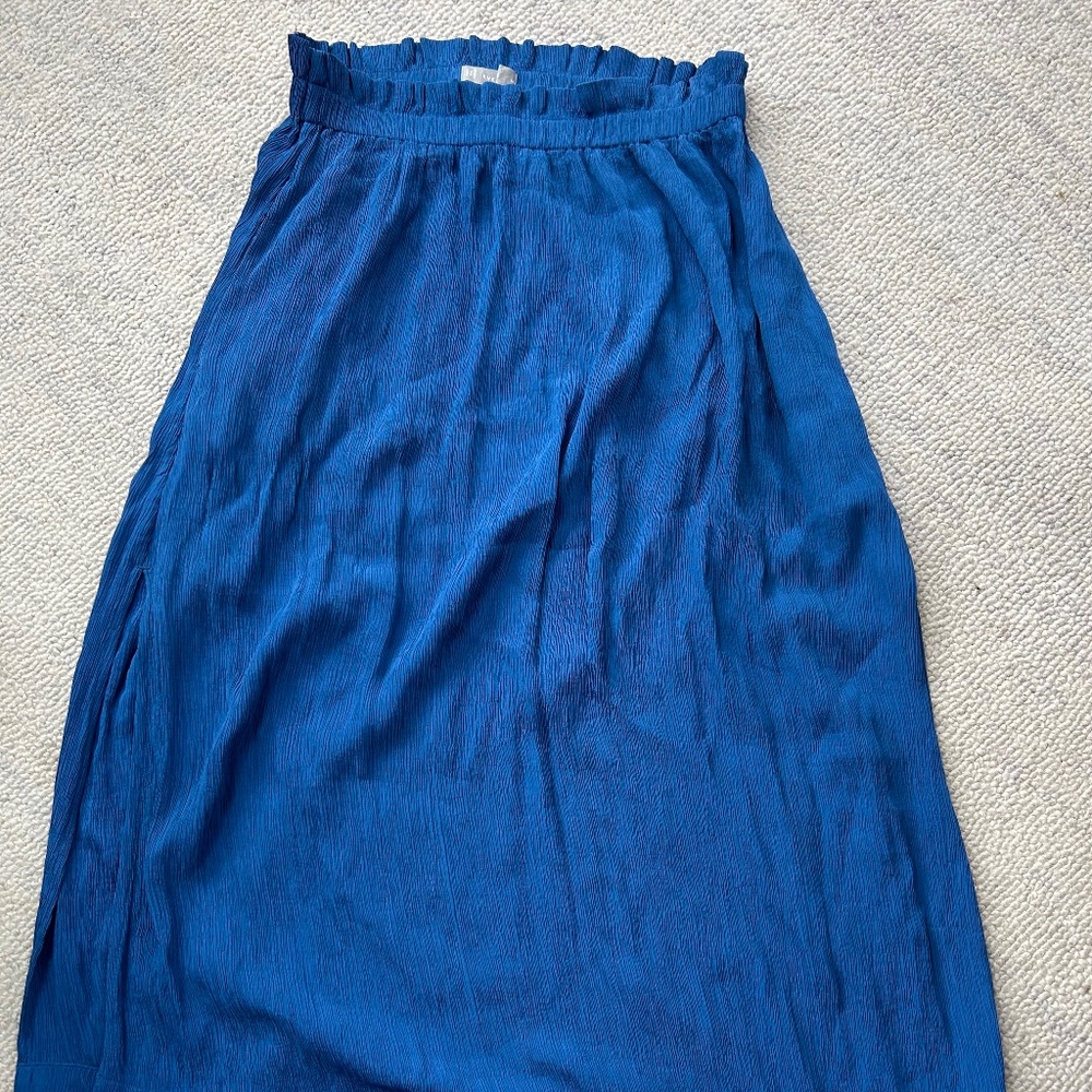 Everlane Naia Ripple Skirt in Deep Blue (Size Medium)
